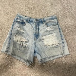 Distressed Denim Shorts